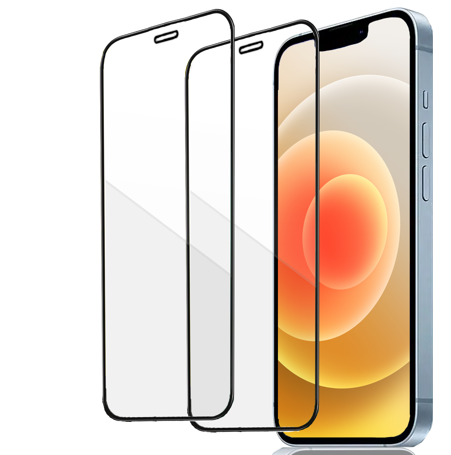 2-Pack - Heltäckande iPhone 12 Skärmskydd - Härdat Glas för Ultimat Stöttålighet och Skydd
