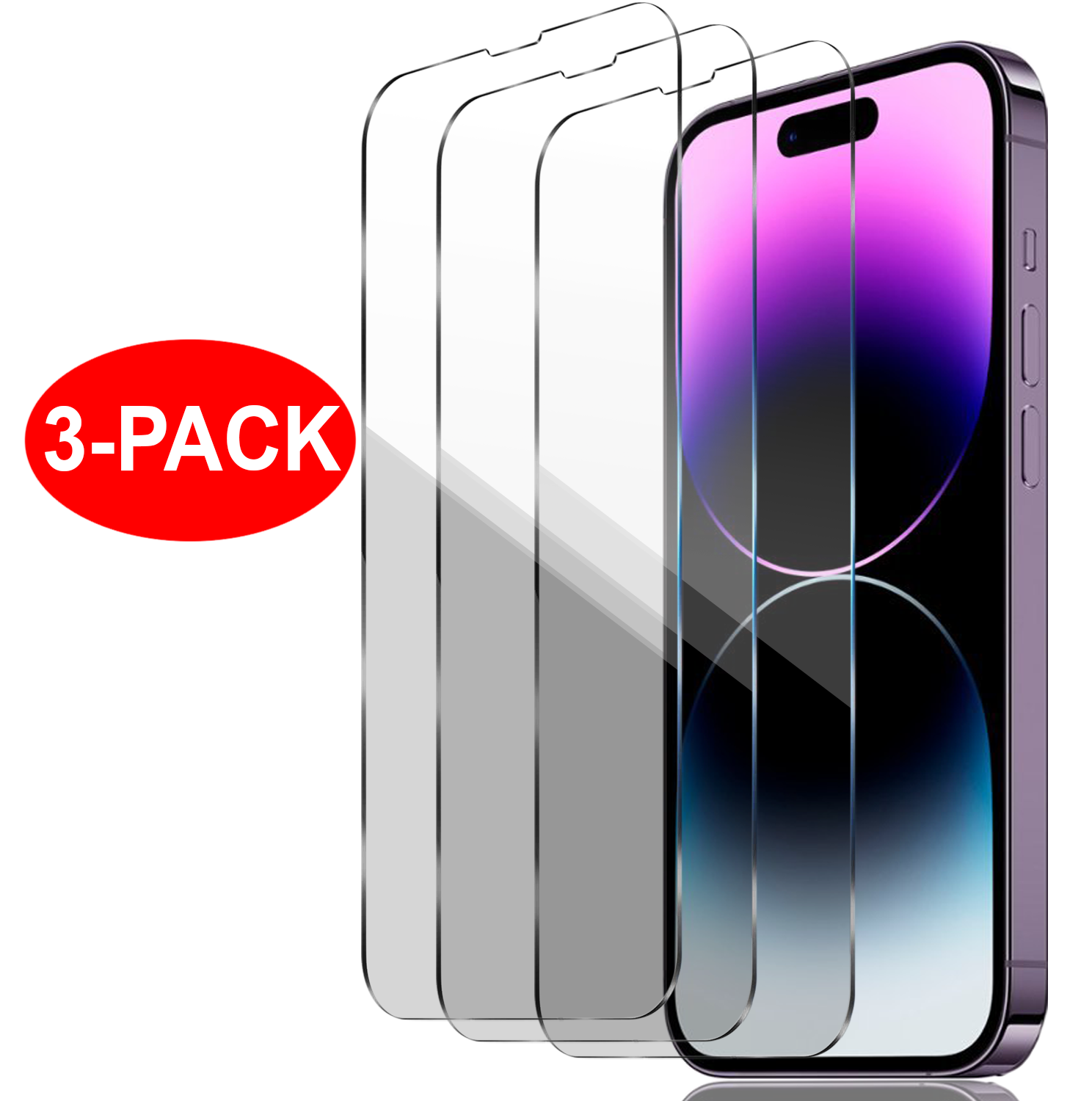 3-Pack - iPhone 14 Pro Max - Härdat Glas Skärmskydd Transparent