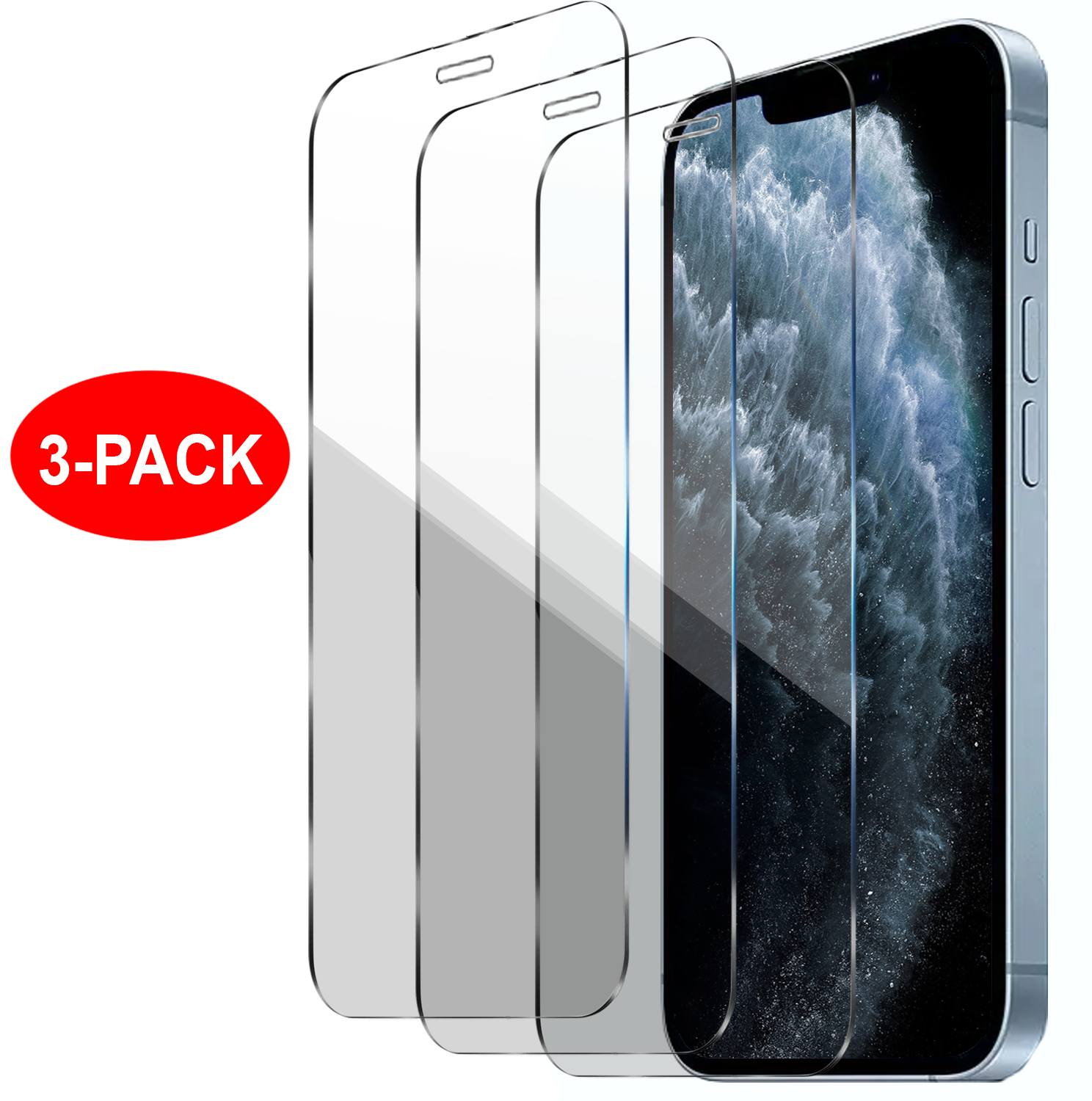 3-Pack - iPhone 12 Mini - Härdat Glas Skärmskydd Transparent