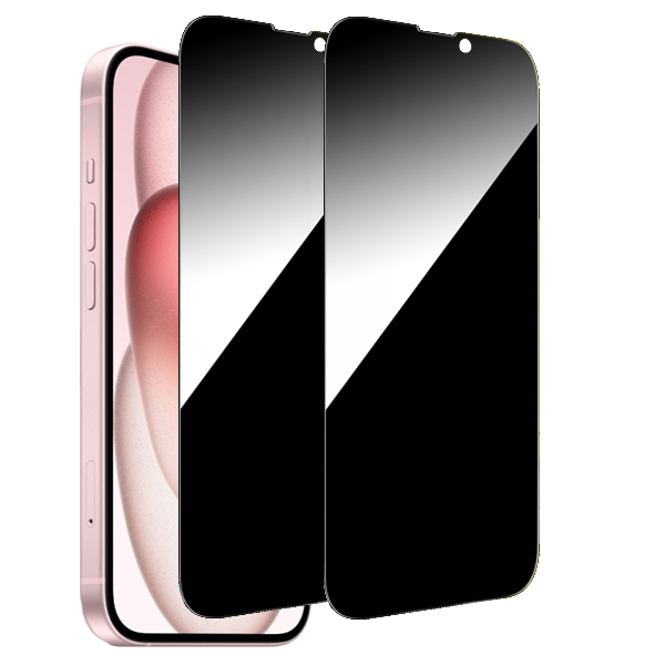 2-Pack iPhone Privacy / Sekretessskärmskydd - Härdat Glas, Anti-Spy Privat Skydd