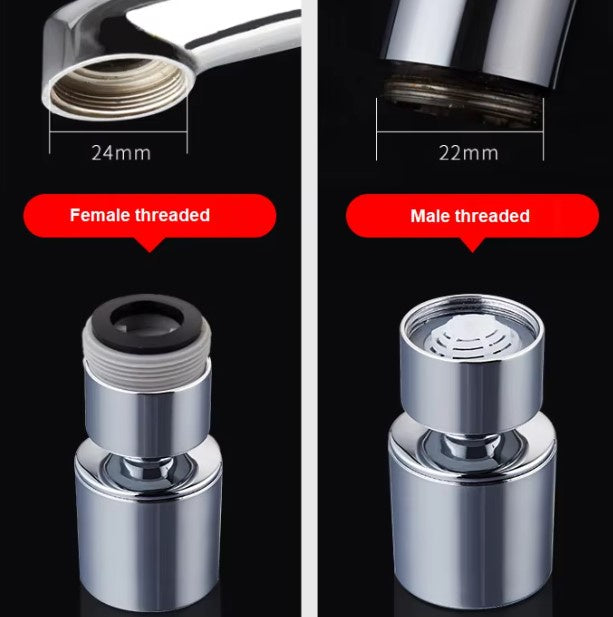 Universell Vattenbesparande Kranadapter – 2-i-1 Sprayer & Bubbelstråle för Kök & Badrum