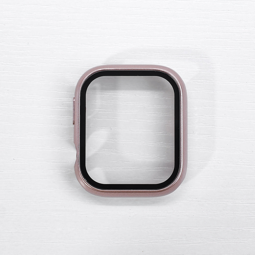 Metallic Rosa Apple Watch Skal med Inbyggt Skärmskydd – Fullt Skydd