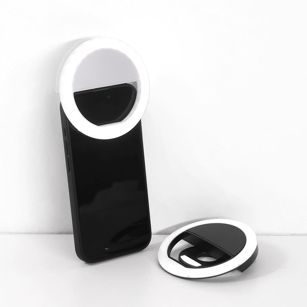 Uppladdningsbar Selfie Ring Light – LED-ringlyse för mobil med USB-laddning, inga batterier behövs – Klämbar fotobelysning för iPhone & Android