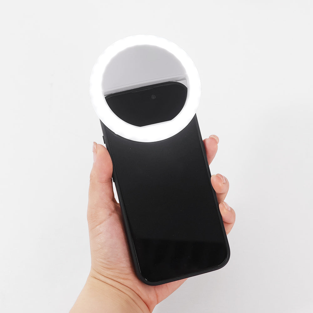 Uppladdningsbar Selfie Ring Light – LED-ringlyse för mobil med USB-laddning, inga batterier behövs – Klämbar fotobelysning för iPhone & Android