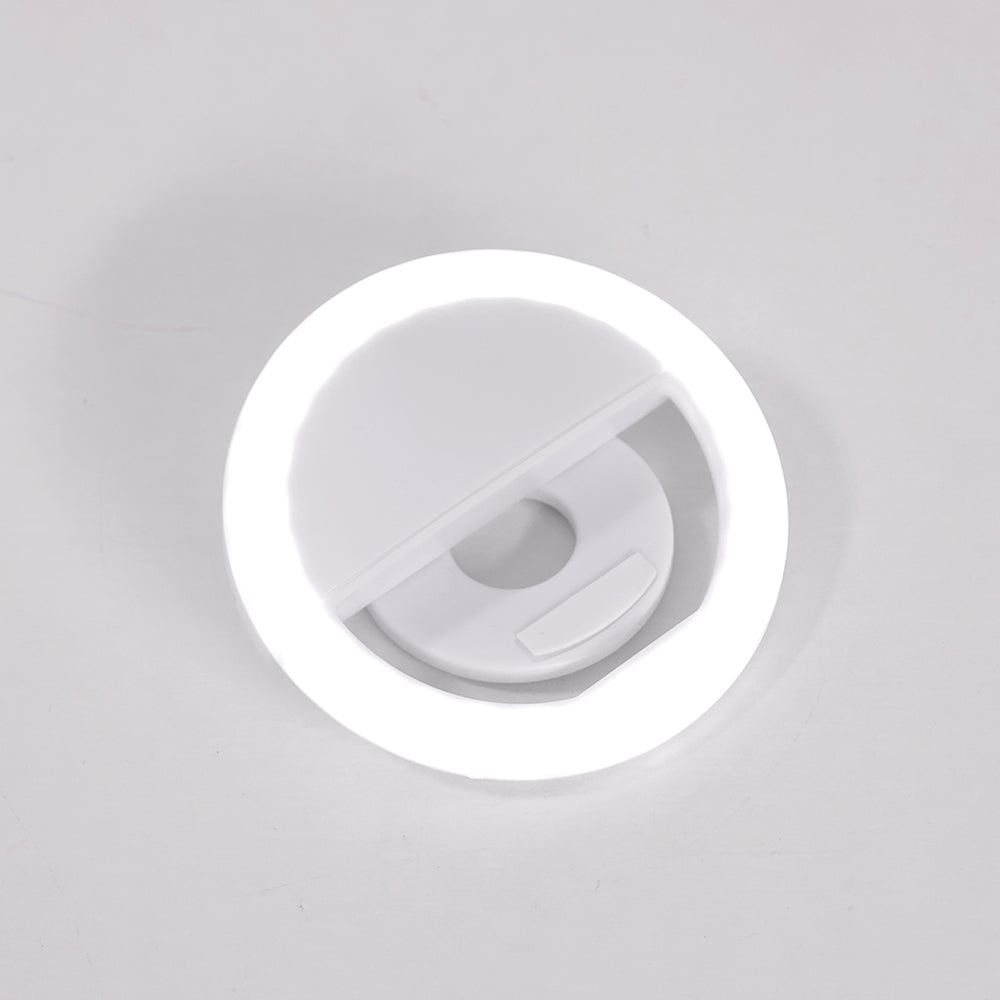 Uppladdningsbar Selfie Ring Light – LED-ringlyse för mobil med USB-laddning, inga batterier behövs – Klämbar fotobelysning för iPhone & Android