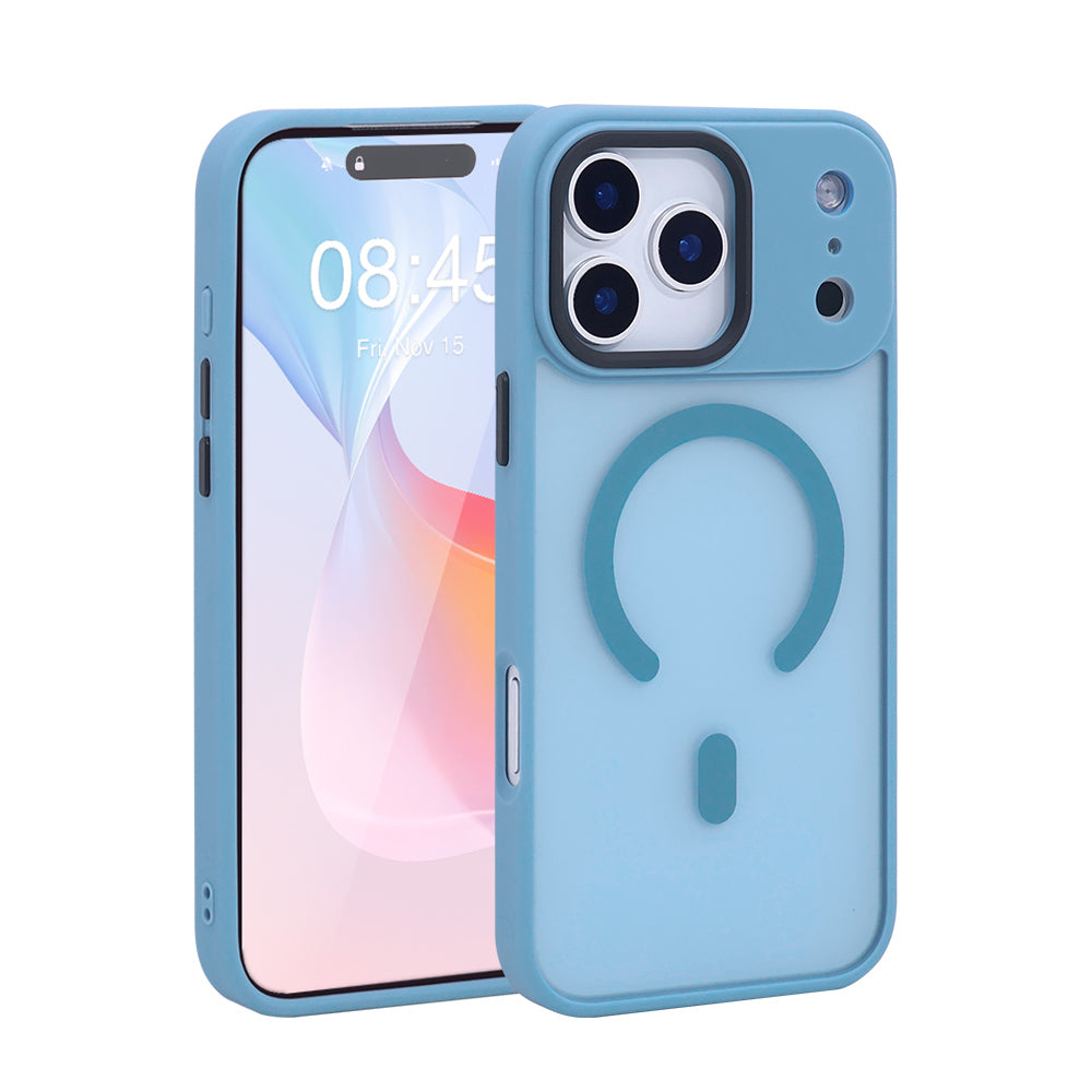 iPhone Frostad Transparent MagSafe Skal – Blå