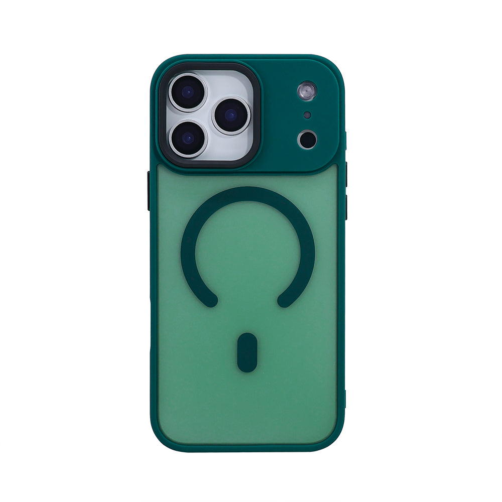 iPhone Frostad Transparent MagSafe Skal – Grön