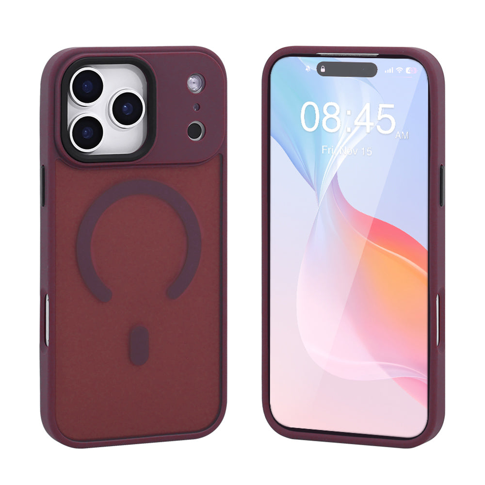 iPhone Frostad Transparent MagSafe Skal – Röd