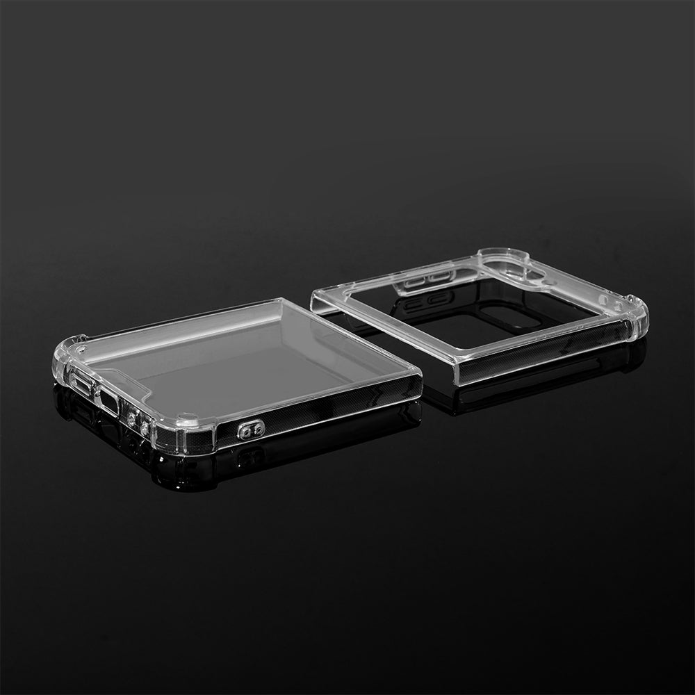 Samsung Galaxy Z Flip 5 Skal Transparent – Tvådelat Hårt Skal med Stötdämpande Kanter