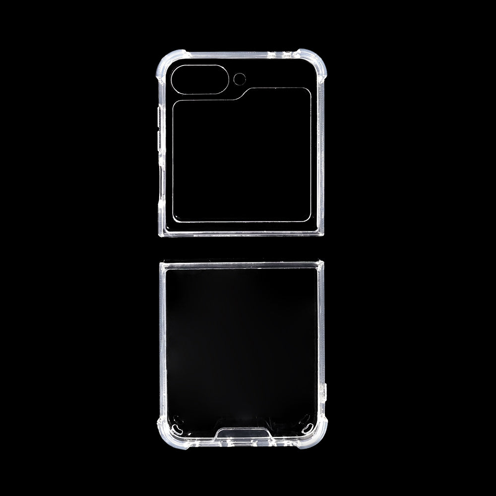 Samsung Galaxy Z Flip 5 Skal Transparent – Tvådelat Hårt Skal med Stötdämpande Kanter