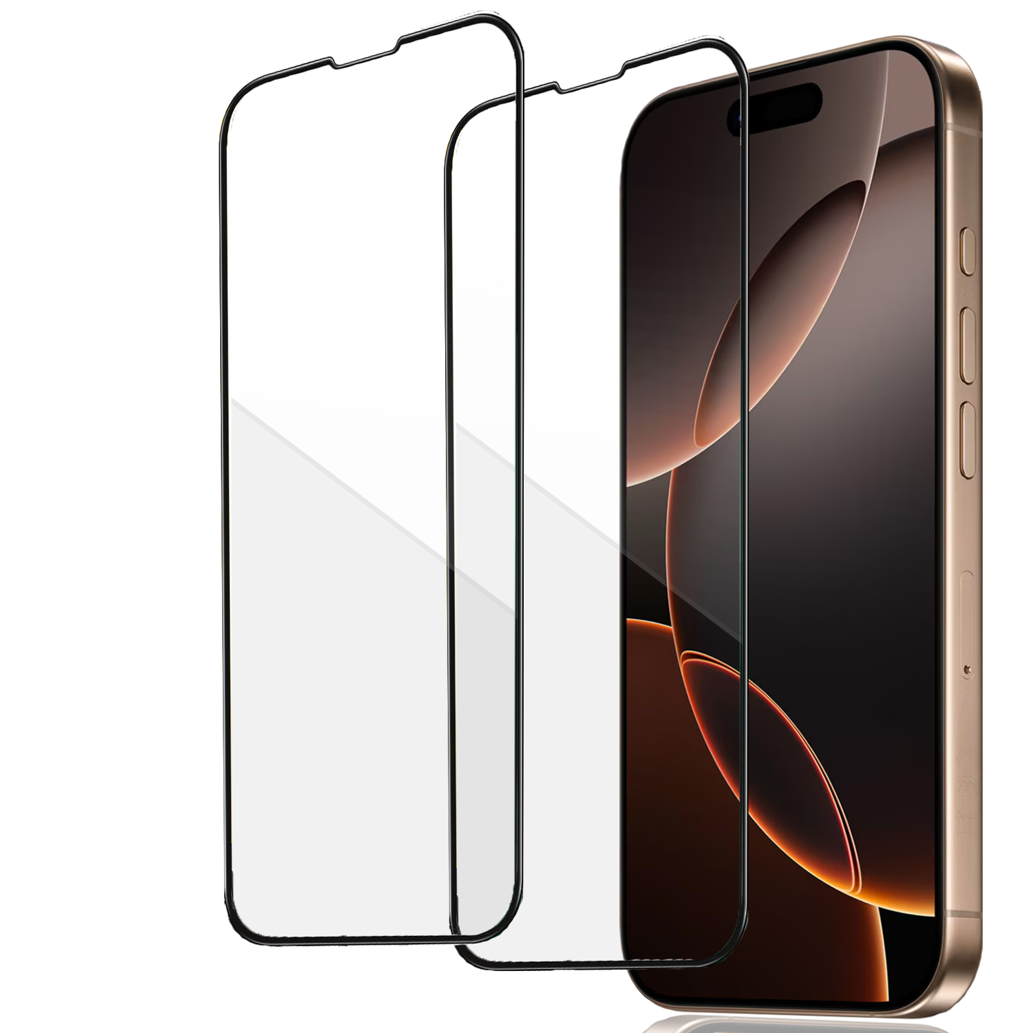 2-Pack - Heltäckande iPhone 16 Pro Skärmskydd - Härdat Glas för Ultimat Stöttålighet och Skydd