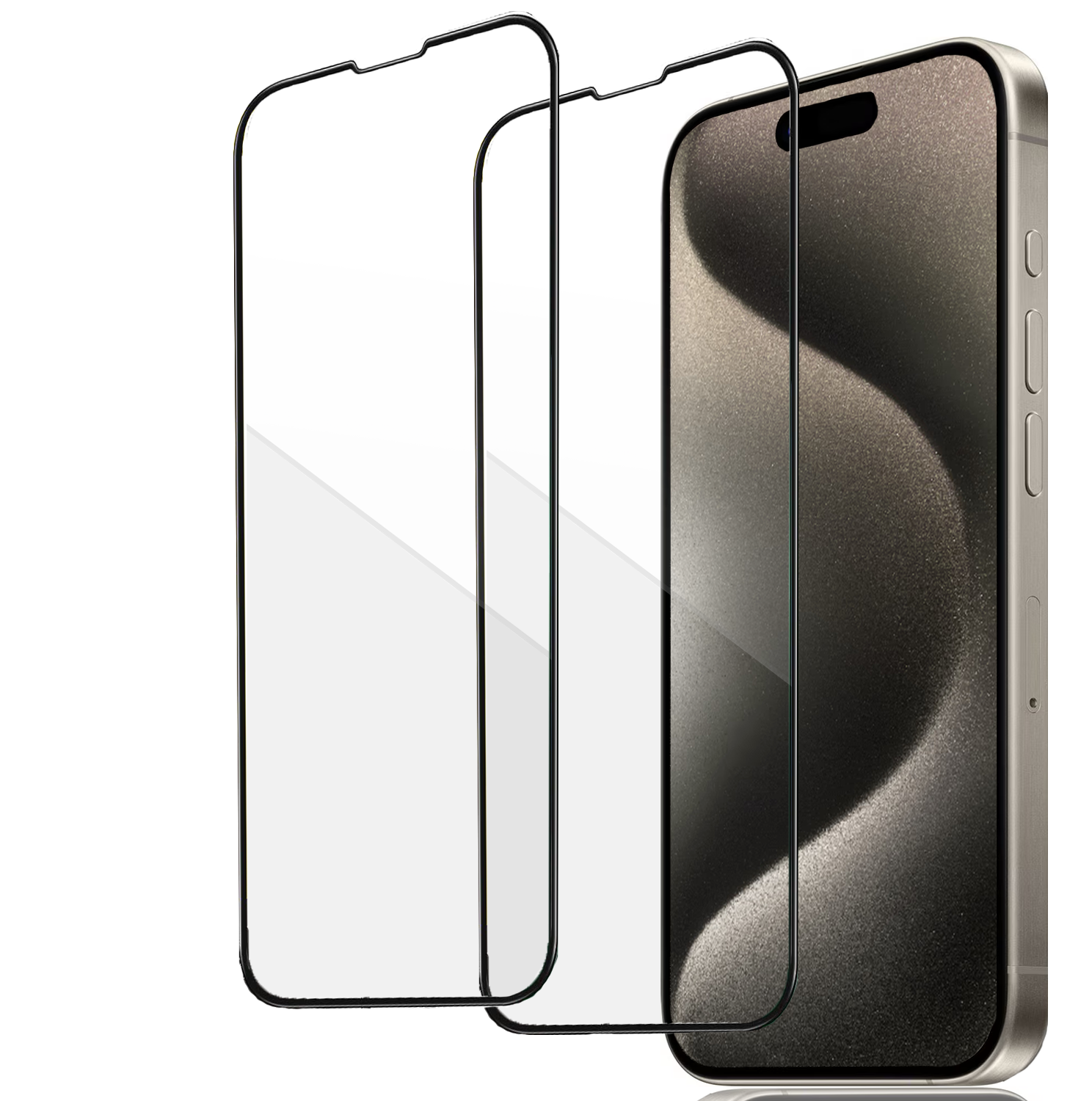 2-Pack - Heltäckande iPhone 15 Pro Max Skärmskydd - Härdat Glas för Ultimat Stöttålighet och Skydd