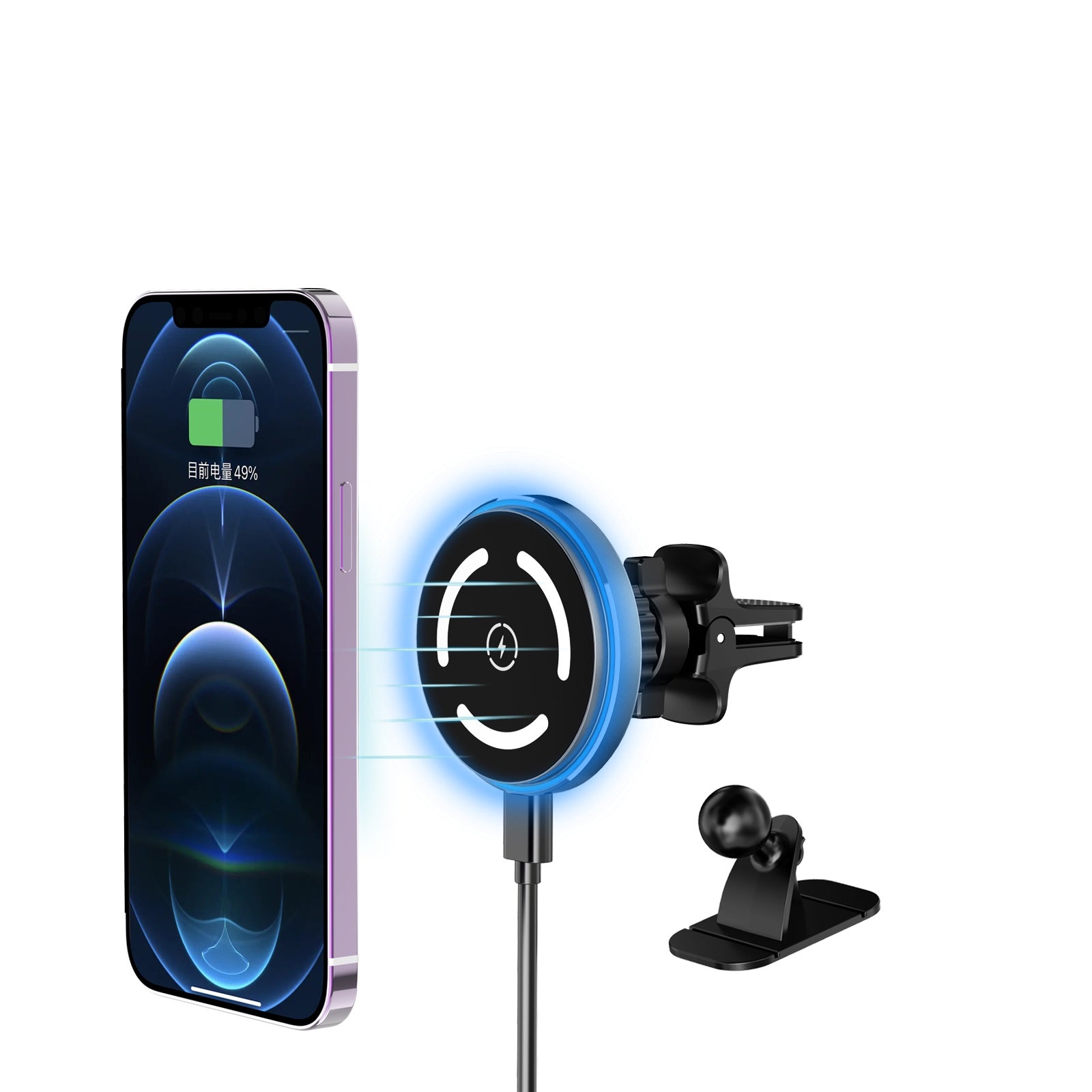 Magnetisk Trådlös Mobil laddare & Mobil hållare