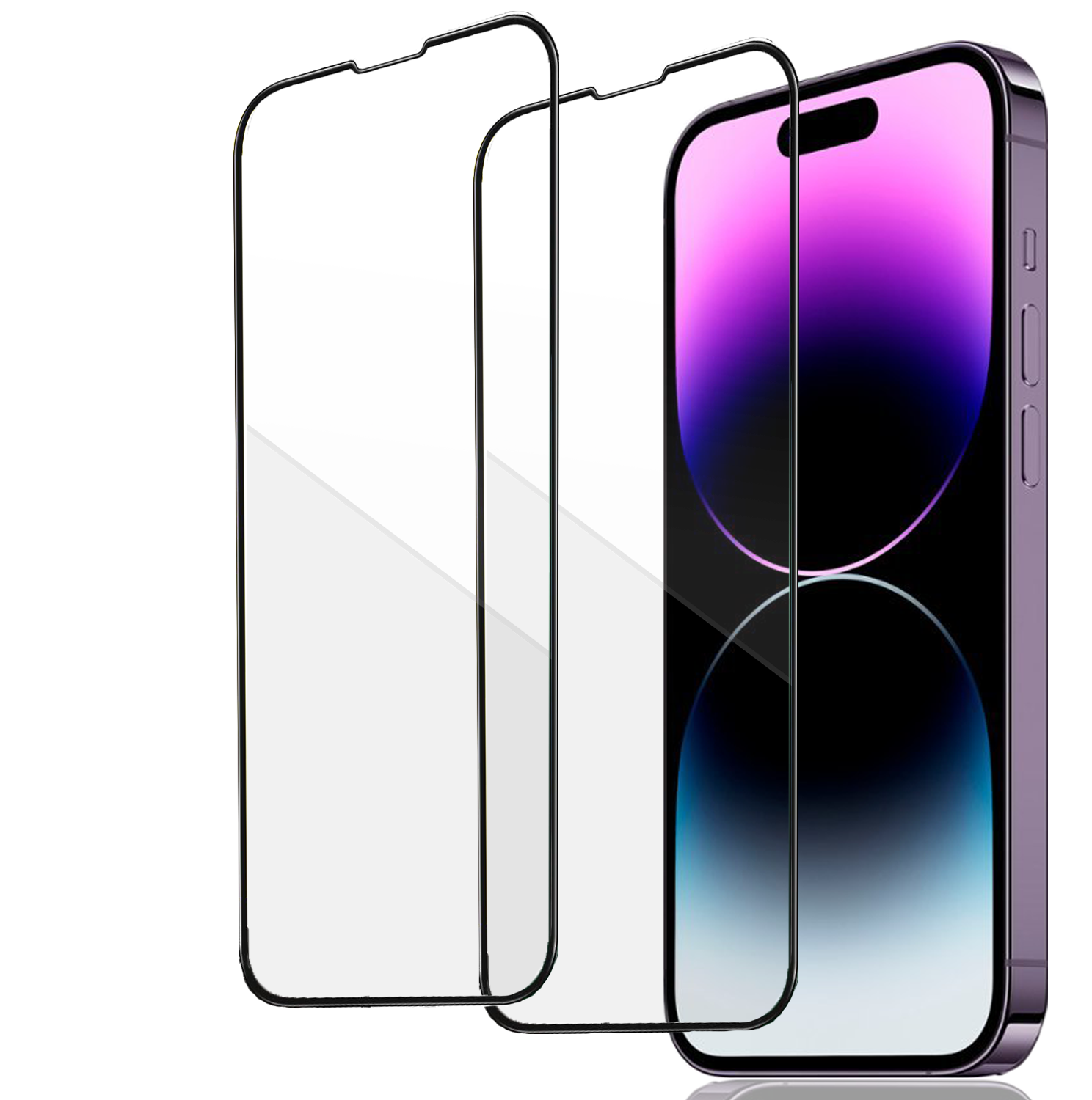 2-Pack - Heltäckande iPhone 14 Pro Max Skärmskydd - Härdat Glas för Ultimat Stöttålighet och Skydd