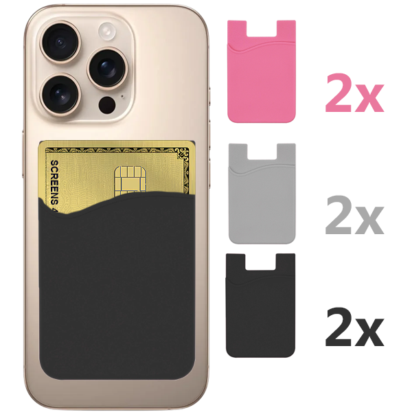 2-pack Självhäftande Svart Mobil Plånbok & Korthållare – Universal Passform för Smartphones