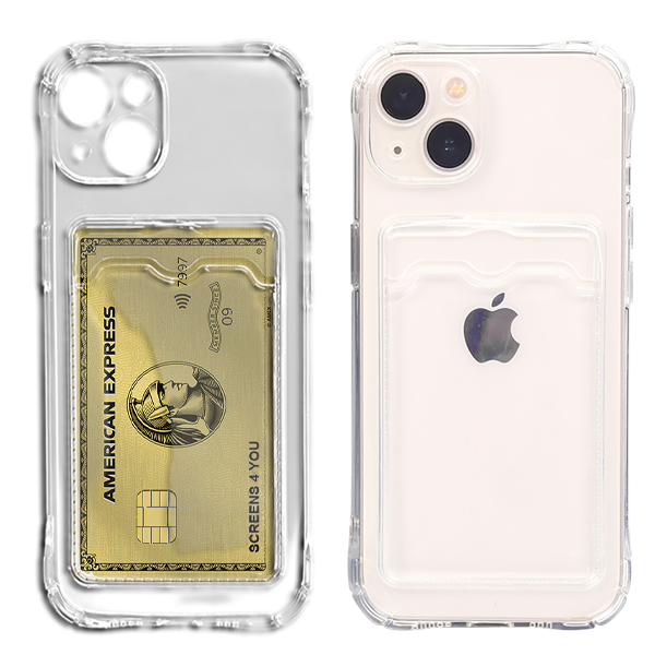 Kortfack iPhone Skal – Transparent Med Kameraskydd