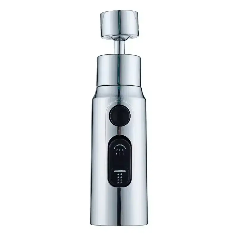 720° vridbart spruthuvud för köksblandare – 3-läges kranmunstycke i silver med Aqua-Blade, spray & stråle – enkel installation & flexibel rengöring