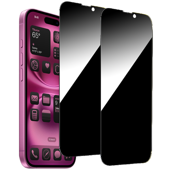 2-Pack iPhone 16 Plus Privacy / Sekretessskärmskydd - Härdat Glas, Anti-Spy Privat Skydd