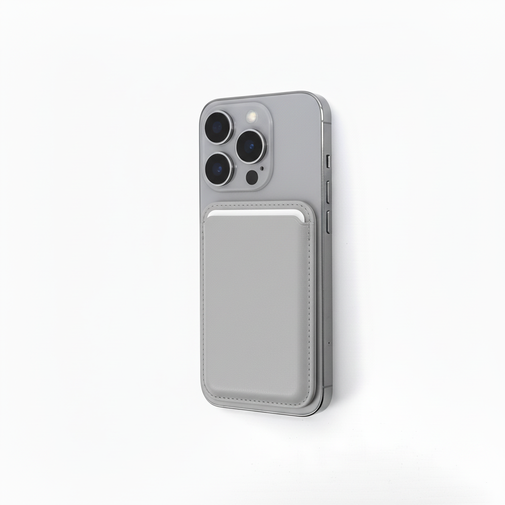 Grå korthållare - vinklad vy