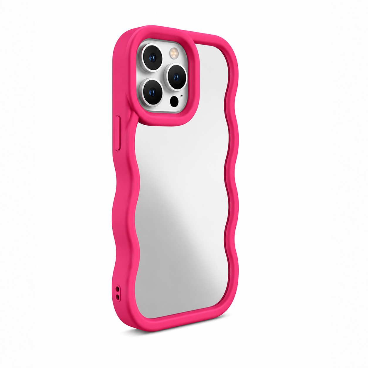 Wavy Spegel skal - Hot Pink