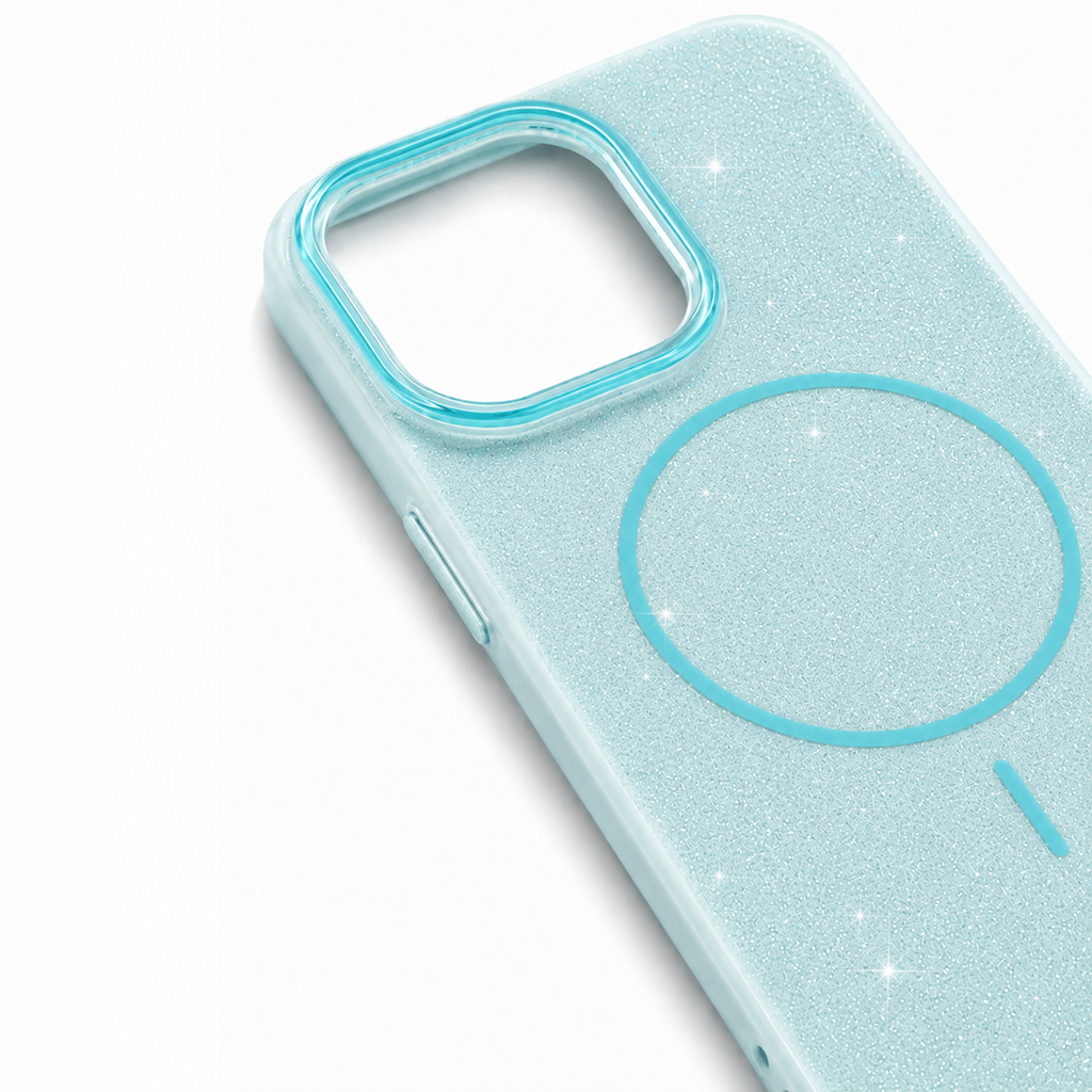 Glitter MagSafe Skal - Ljus Blå