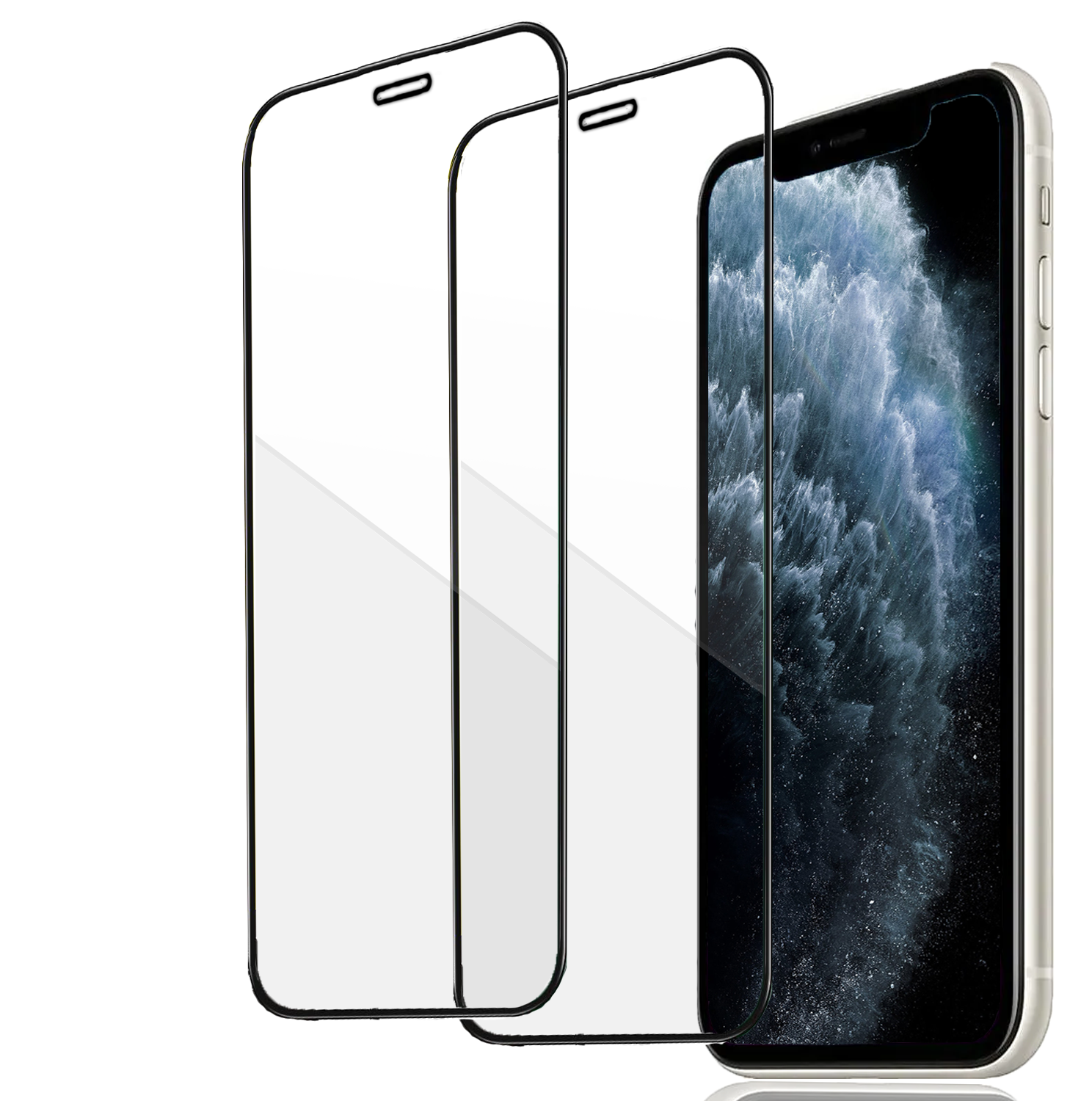 2-Pack - Heltäckande iPhone 11 Pro Max Skärmskydd - Härdat Glas för Ultimat Stöttålighet och Skydd