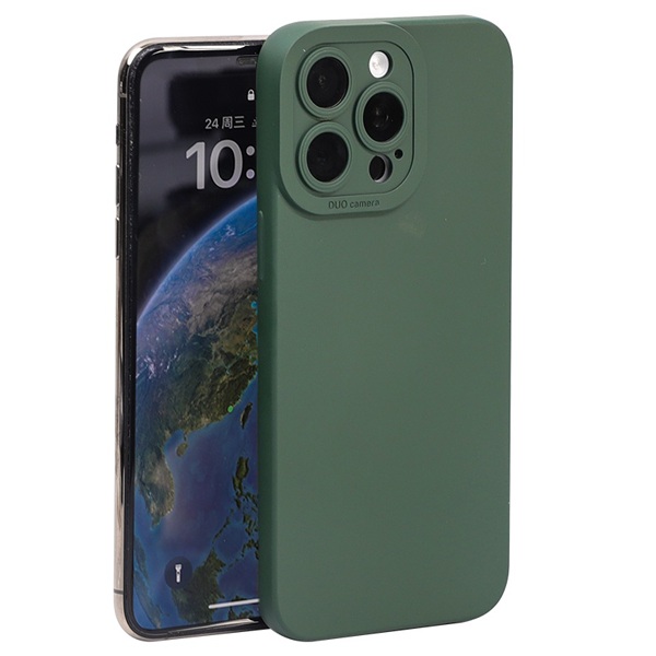 iPhone 15 Matt Grönt Skal - Med Kameraskydd