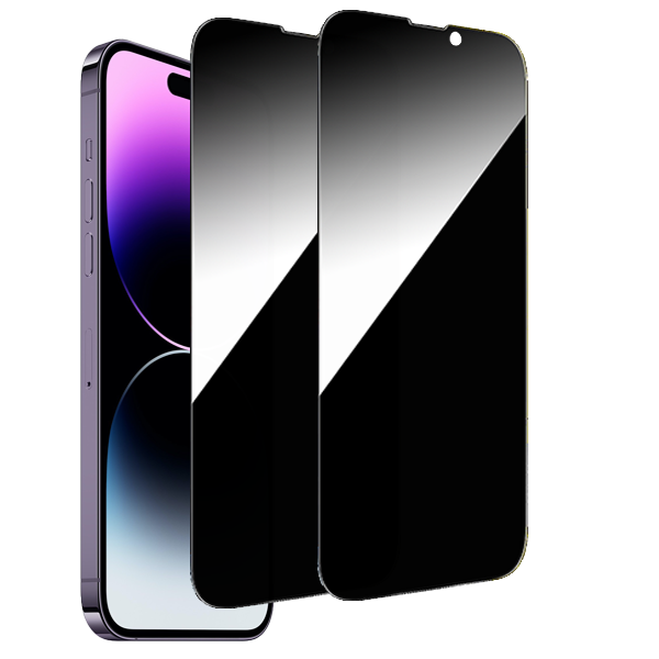 2-Pack iPhone 14 Pro Max Privacy / Sekretessskärmskydd - Härdat Glas, Anti-Spy Privat Skydd