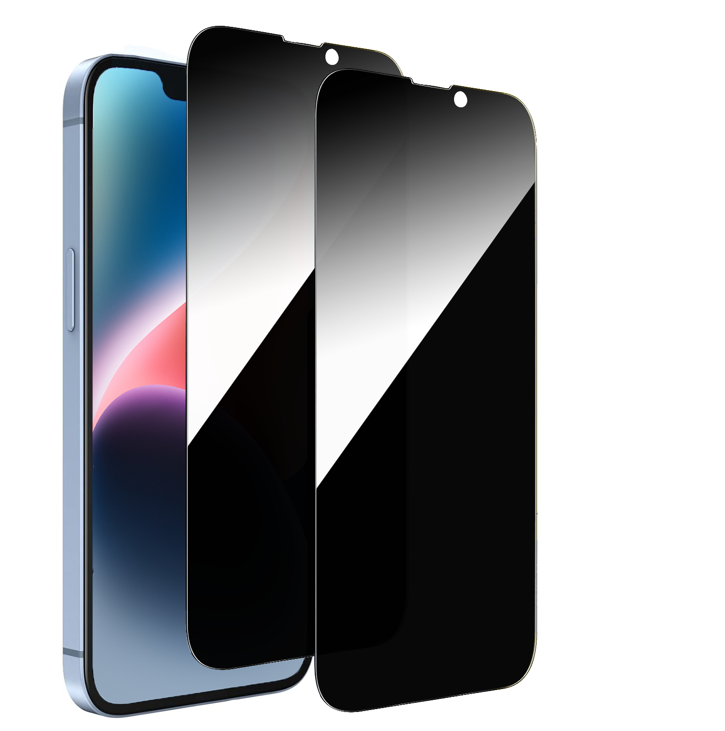 2-Pack iPhone 13 Pro Privacy / Sekretessskärmskydd - Härdat Glas, Anti-Spy Privat Skydd