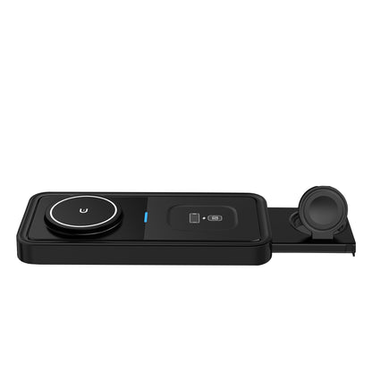 4-i-1 Trådlös Laddstation – MagSafe 15W, 20W Snabbladdning, Klock- & Hörlursladdning
