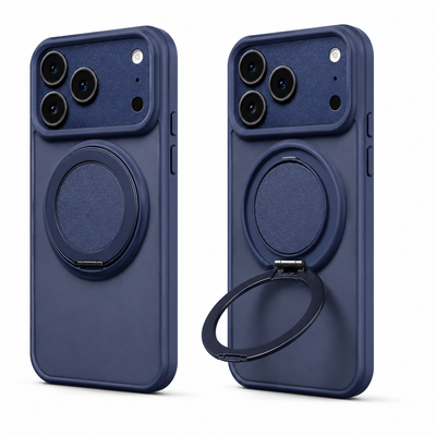 MagSafe Skal - Ringhållare & Mobilställ - Navy Blå