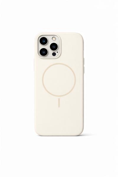Thin Ring MagSafe Silikon Skal - Creamy Vit
