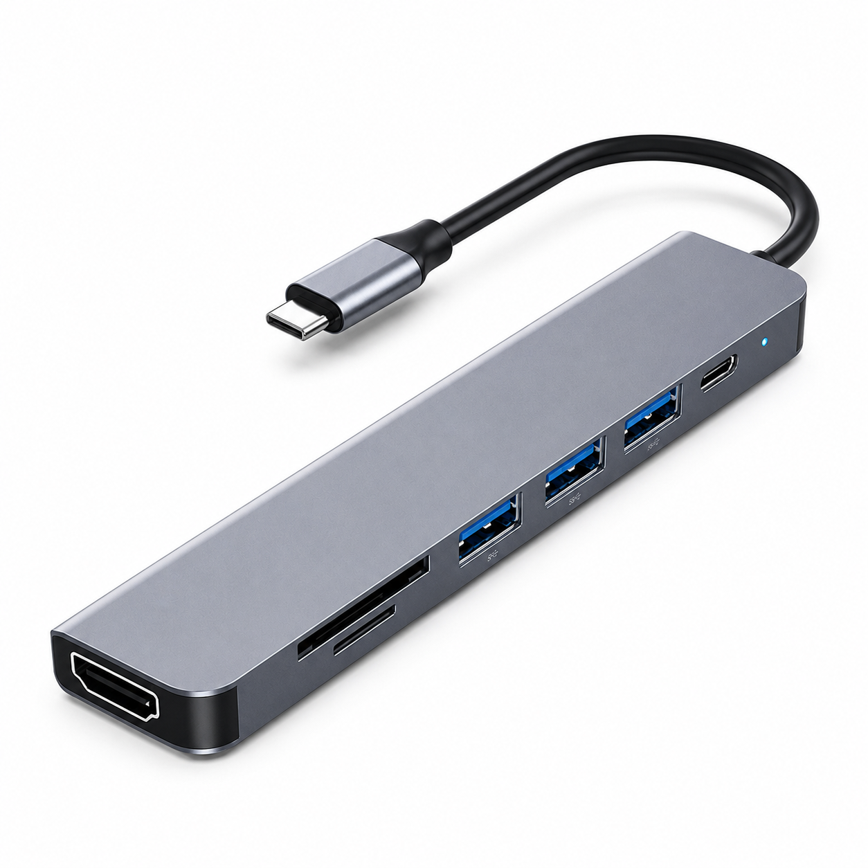 7-i-1 USB-C Multiport Adapter – HDMI, 3x USB 3.0, SD/MicroSD & USB-C
