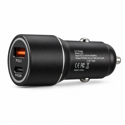 Snabbladdande Billaddare 20W USB-C PD & QC3.0