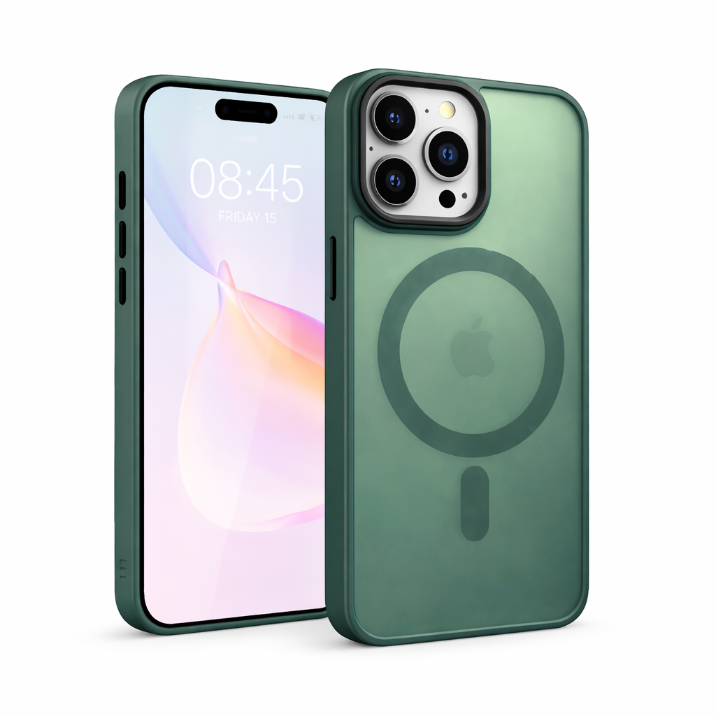 Frostat Transparent iPhone MagSafe Skal – Grön