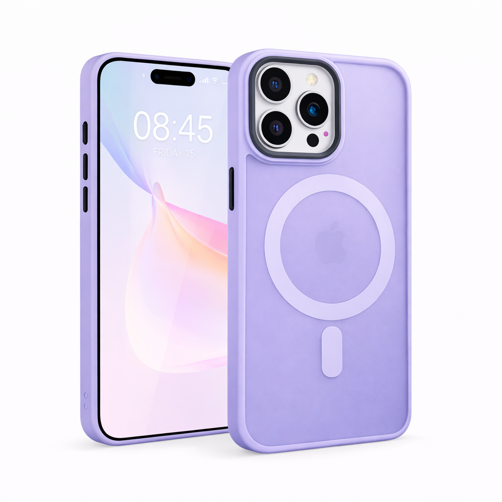 Frostat Transparent iPhone MagSafe Skal – Lila