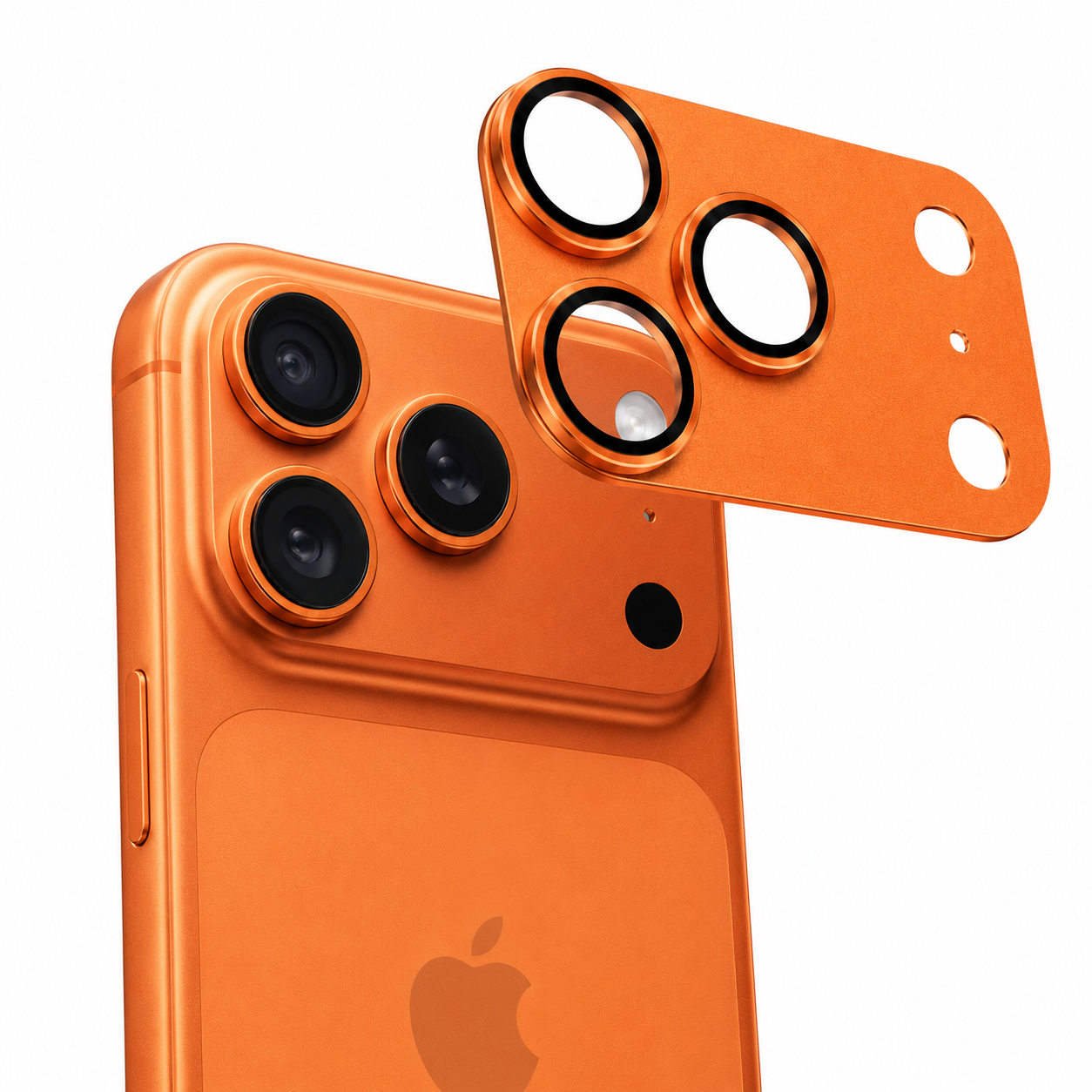 Kameraskydd i Härdat Glas & Metall - Orange