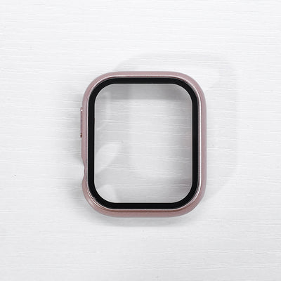 Metallic Rosa Apple Watch Skal med Inbyggt Skärmskydd – Fullt Skydd