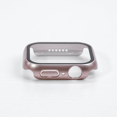 Metallic Rosa Apple Watch Skal med Inbyggt Skärmskydd – Fullt Skydd