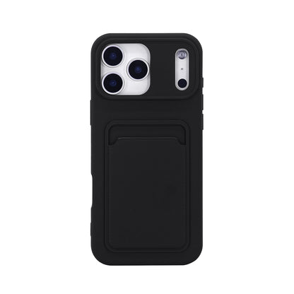 iPhone 12 Pro Max Skal med Kortfack – Stöttåligt Silikon Skal med Kortplats & Heltäckande Skydd – Svart