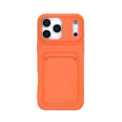 iPhone 12 Pro Max Skal med Kortfack – Stöttåligt Silikon Skal med Kortplats & Heltäckande Skydd – Orange