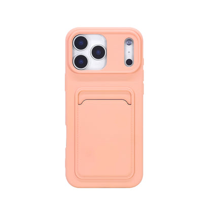 iPhone 12 Pro Max Skal med Kortfack – Stöttåligt Silikon Skal med Kortplats & Heltäckande Skydd – Rosa