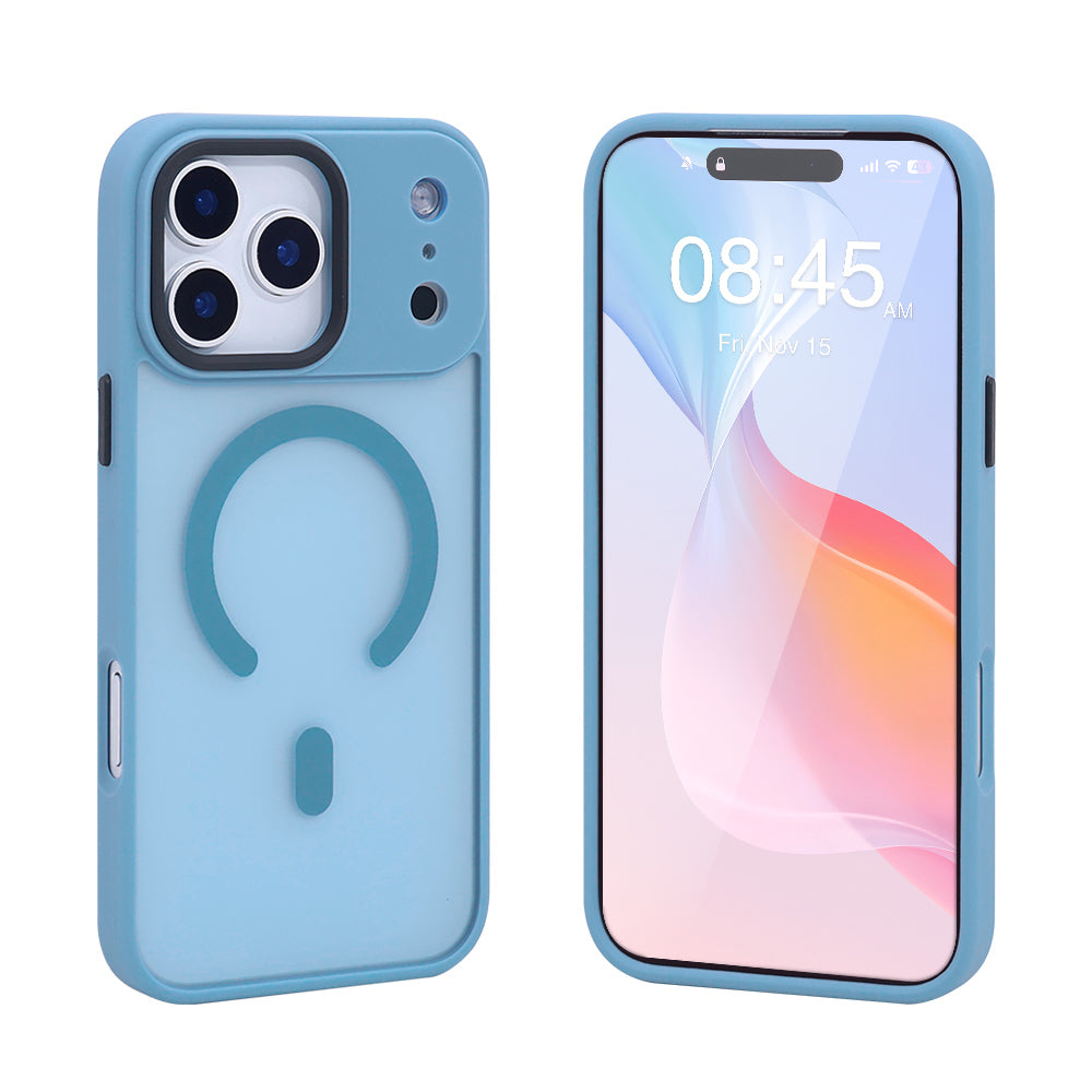 iPhone Frostad Transparent MagSafe Skal – Blå