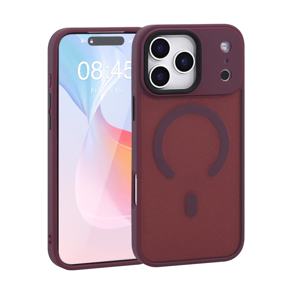 iPhone Frostad Transparent MagSafe Skal – Röd