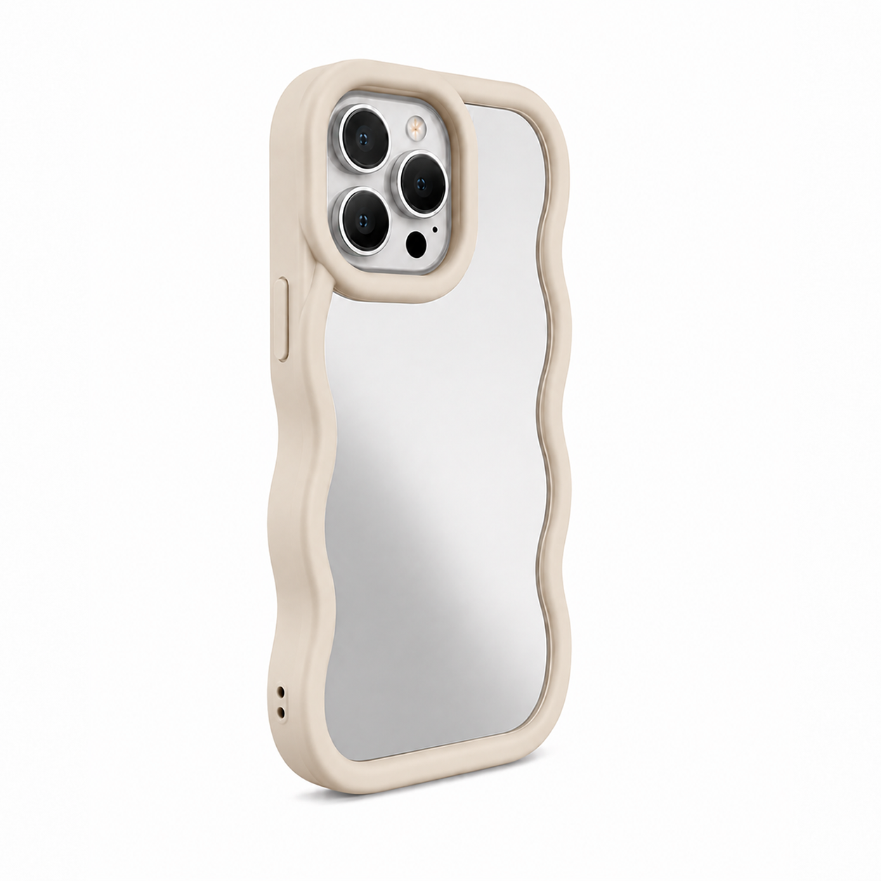 Wavy Spegel skal - Beige