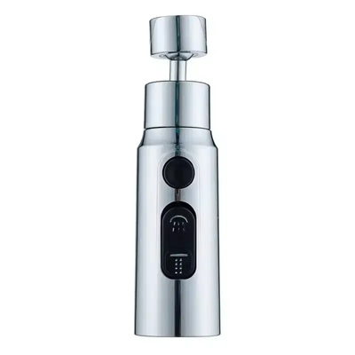 720° Vridbart Kranmunstycke – 3-läges Spray & Stråle – Silver