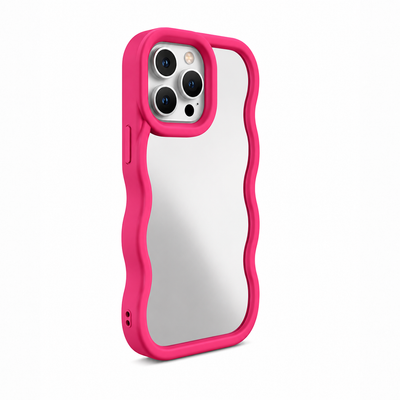 Wavy Spegel skal - Hot Pink