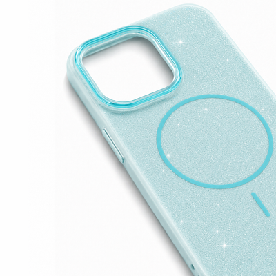 Glitter MagSafe Skal - Ljus Blå