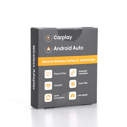 Trådlös CarPlay & Android Auto Adapter 2025 – Uppgraderad Dongel för Trådlös Anslutning | Plug & Play för iPhone & Android