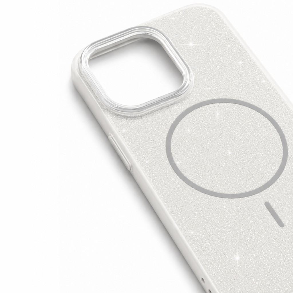 Glitter MagSafe Skal - Vit